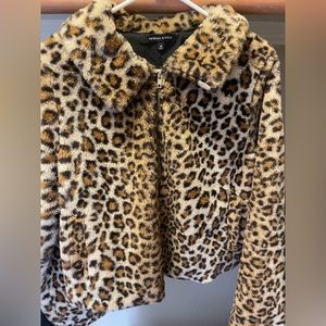 furry cheetah print jacket